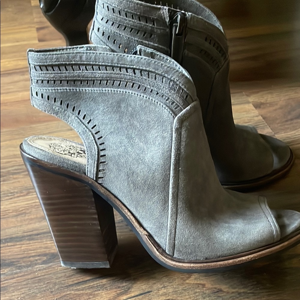 Gray Suede Women's Heeled Sandals by Vince Camuto